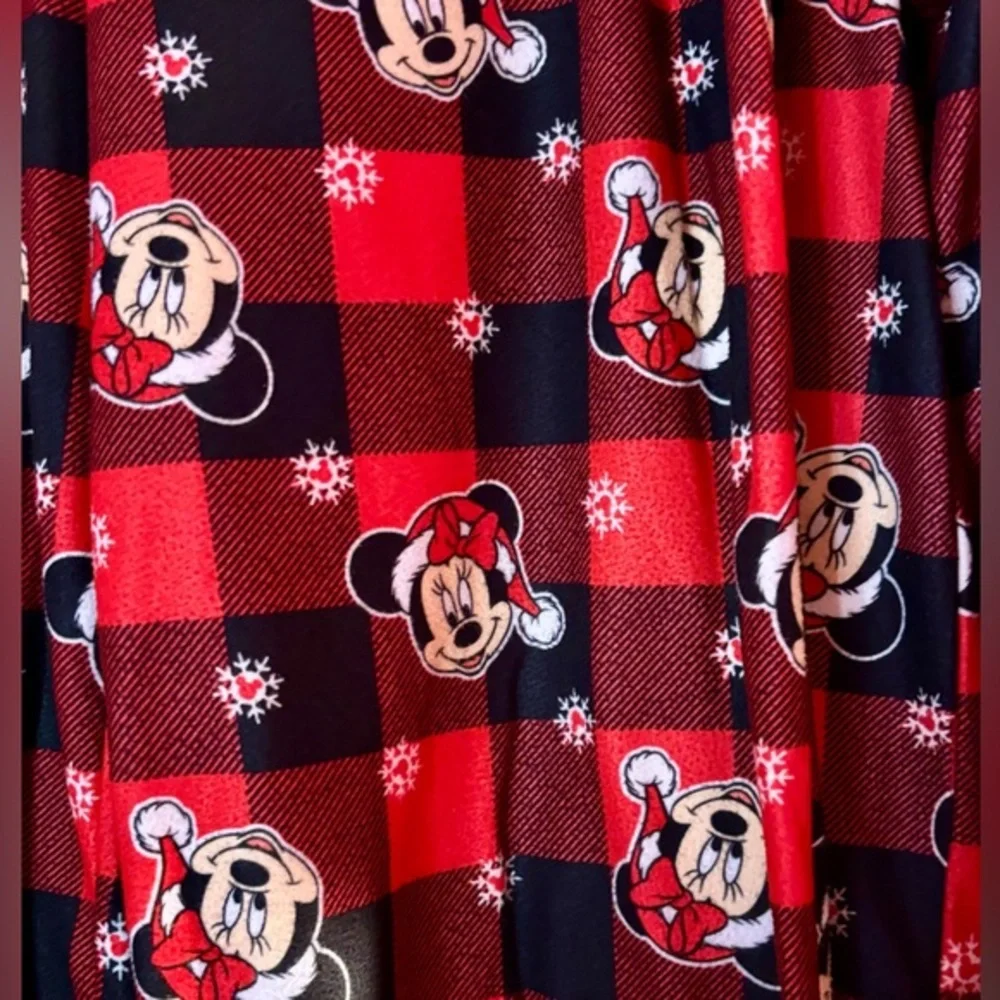 Ladies Disney Minnie Mouse 2 Piece Holiday Christmas Pajamas Set Size L Preowned - Picture 5 of 5